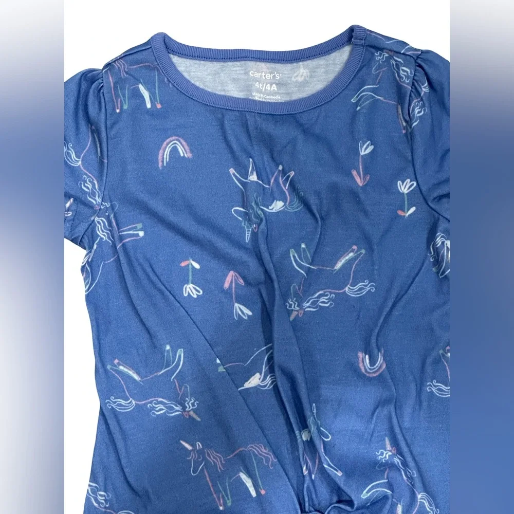 Carter’s Girls 2-Piece Pajama Set Unicorn Print Size 4T